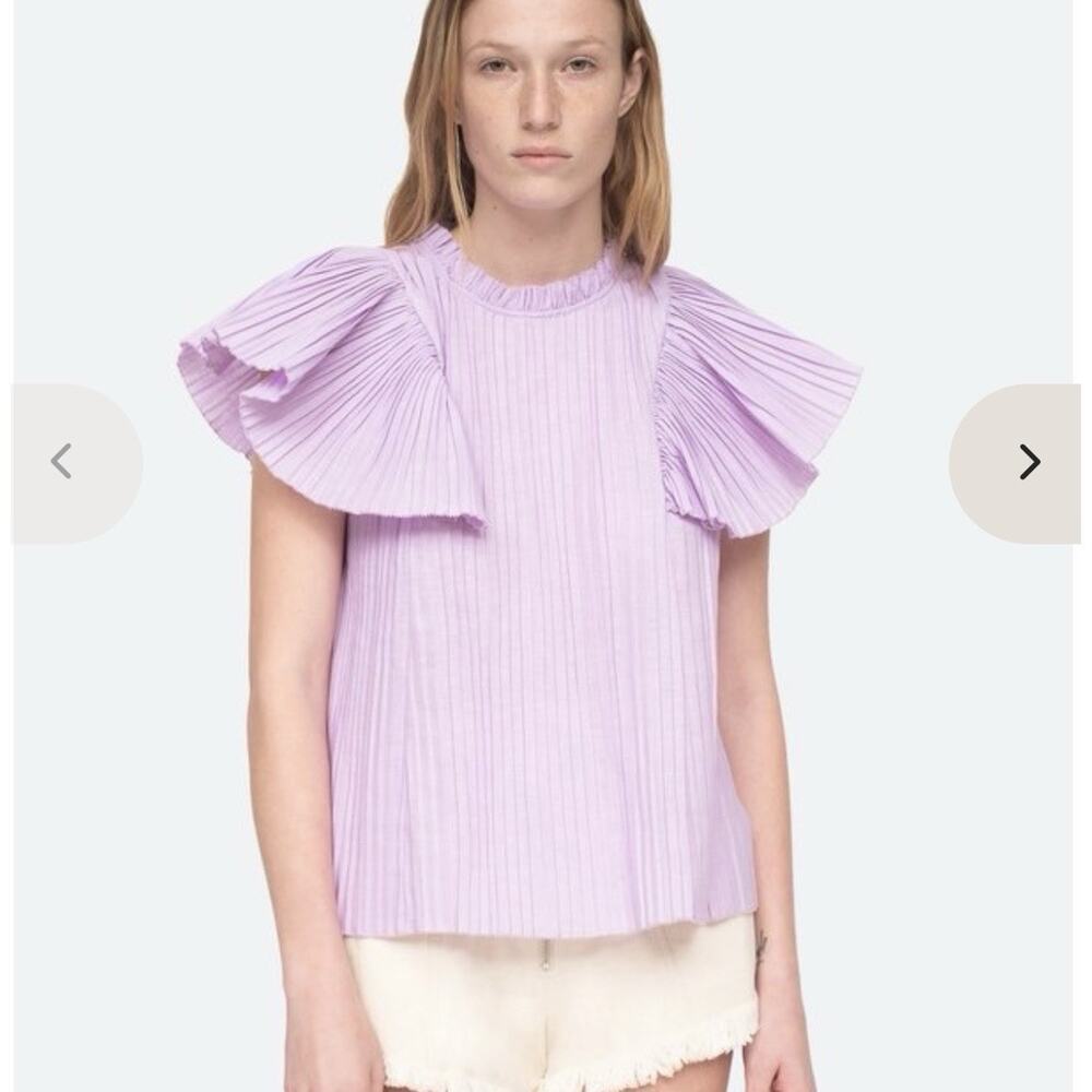 Sea New York Bailey Broomstick Peasant Top In Lilac Women’s Size L